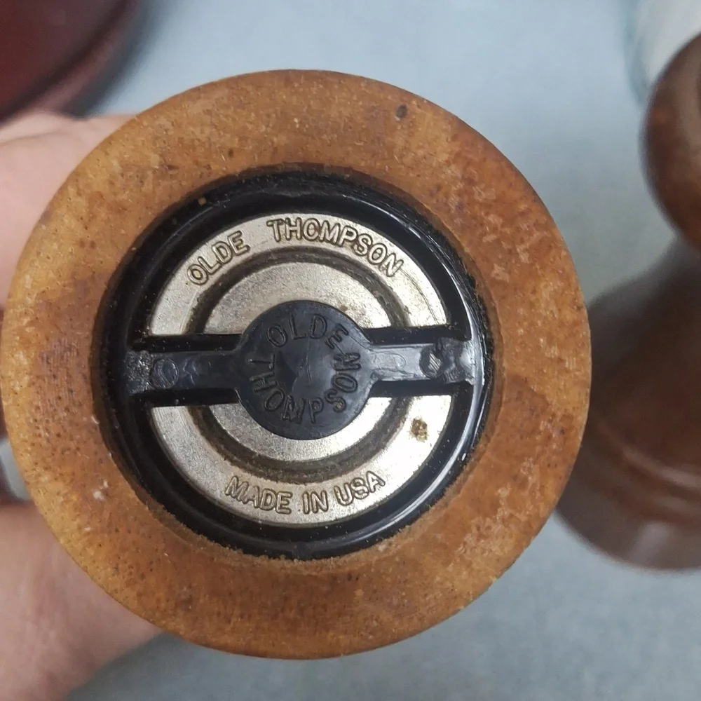 Vintage Olde Thompson Wooden Salt Shaker and Pepper Mill